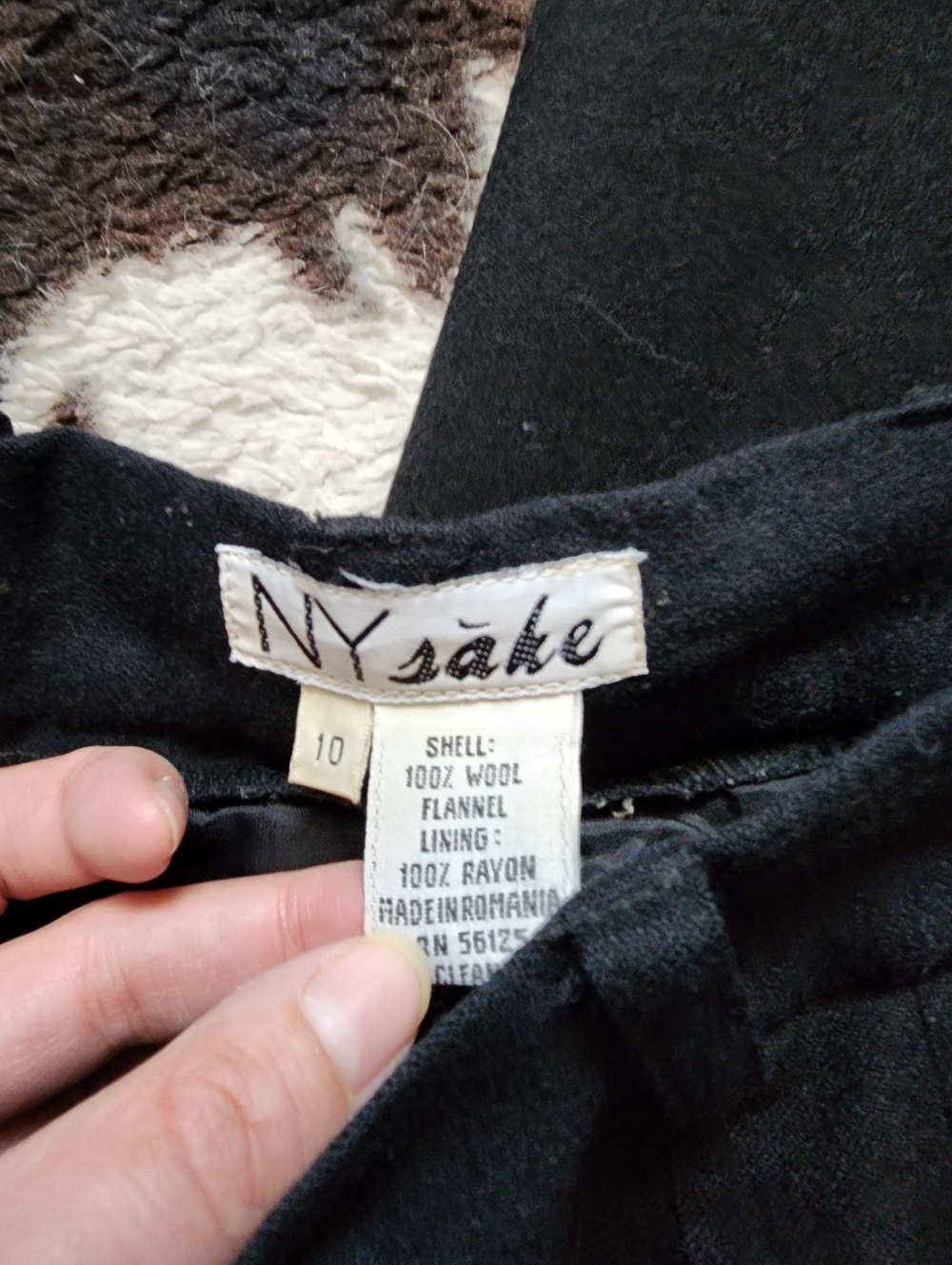 WOMEN'S 80'S WOOL TROUSERS- BLACK - Picture 5 of 6